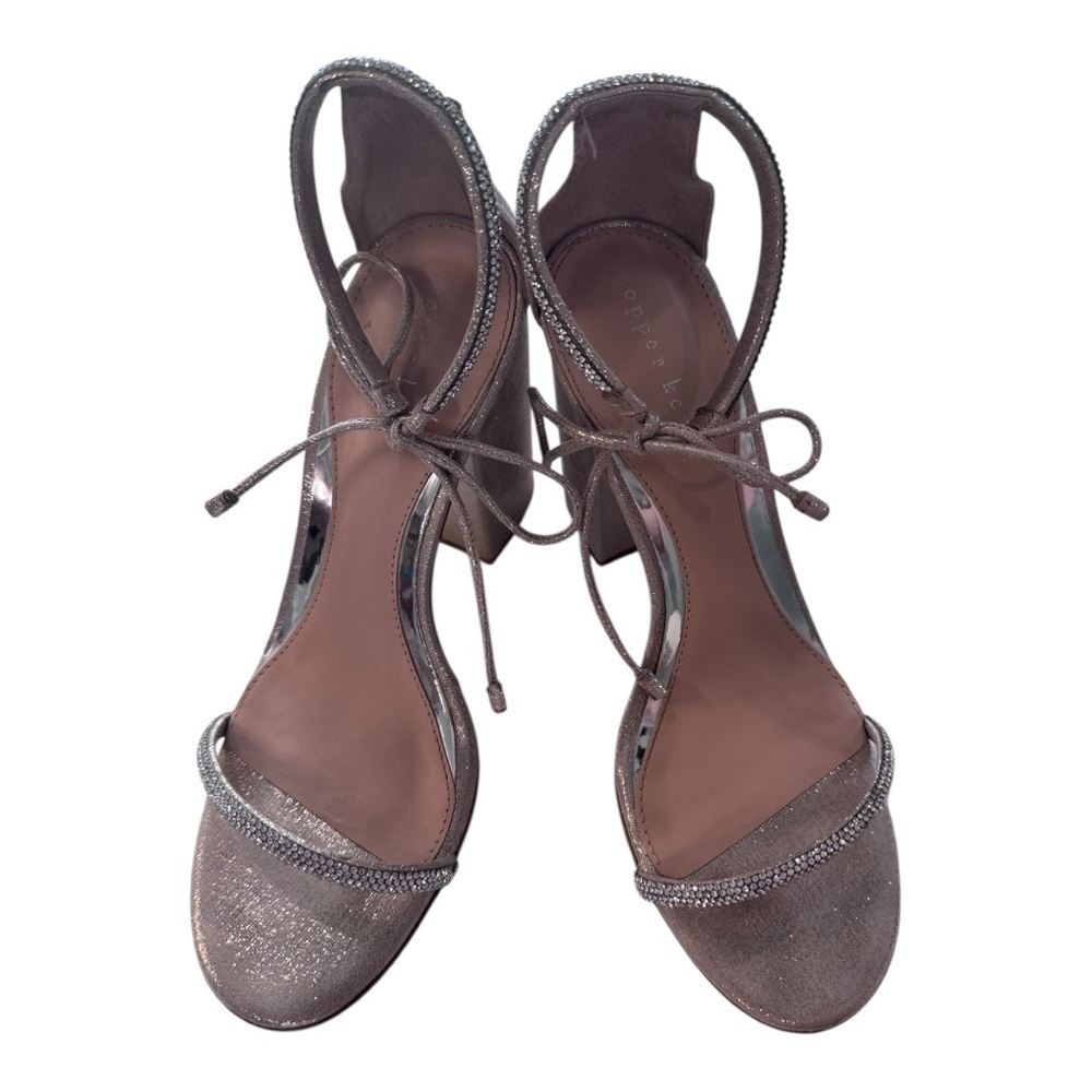 Copper Key Shimmering Gold Block Heels - Picture 4 of 5